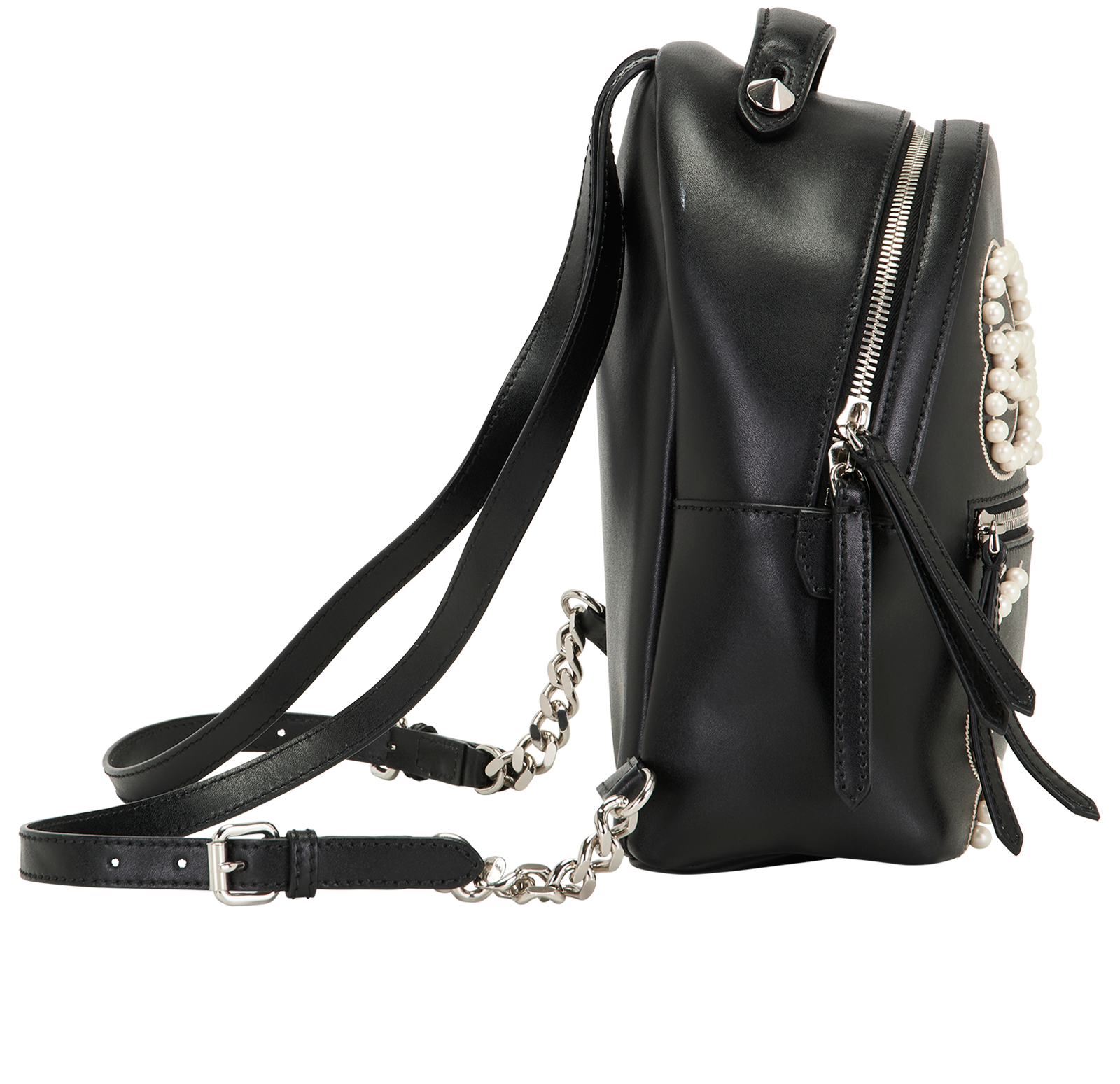Romantic Bow Mini Backpack, &pound;550, Handbags, Black, Leather, Side view